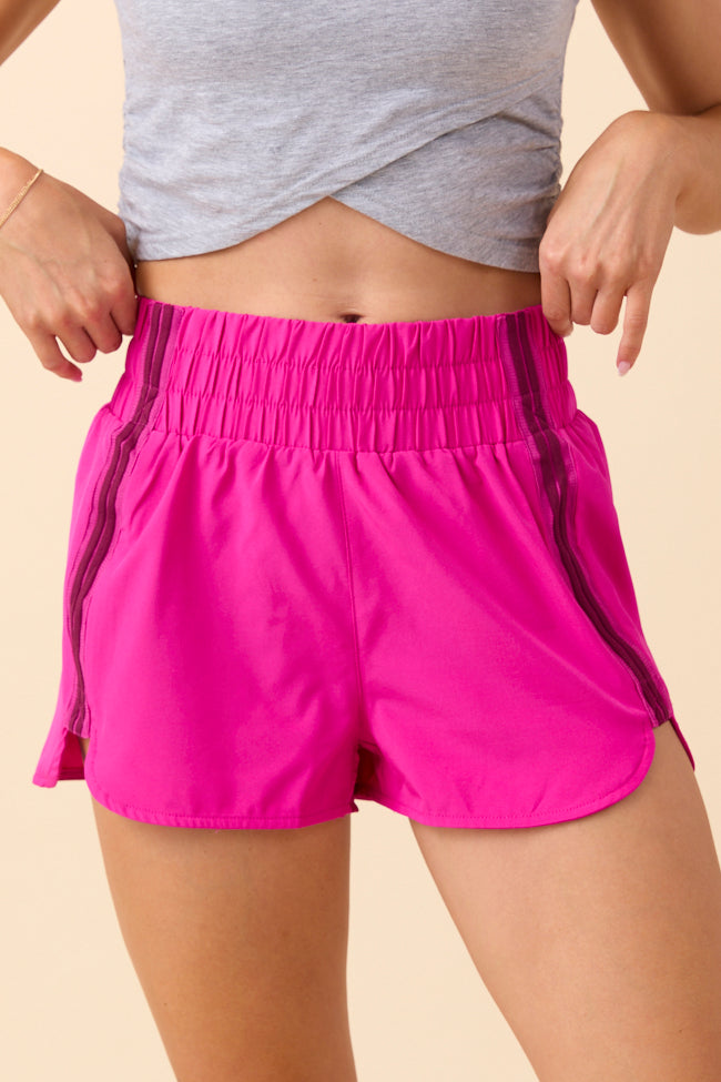Tempest Pink Striped Trim Detail Active Shorts FINAL SALE - Image 2