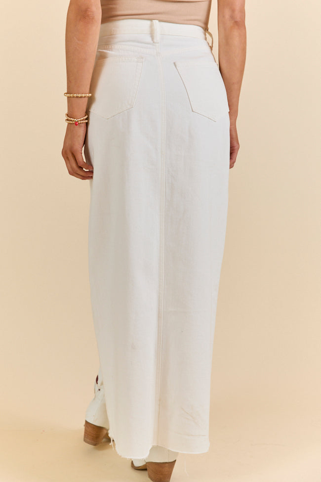 Soundwaves White Denim Midi Skirt FINAL SALE - Image 5