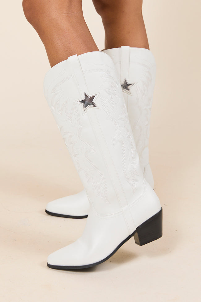 Vicki White Star Western Boots FINAL SALE