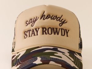 Say Howdy Camo Trucker Hat FINAL SALE