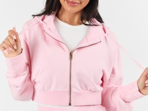 One On One Pink Cropped Hooded Jacket FINAL SALE