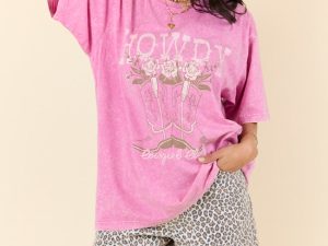 Zutter Howdy Pink Graphic Tee FINAL SALE