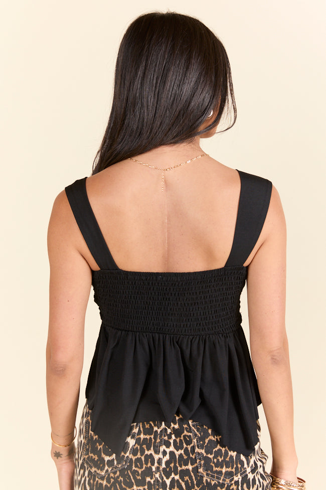When You Know Black Asymmetrical Hem Tank Top - Image 5