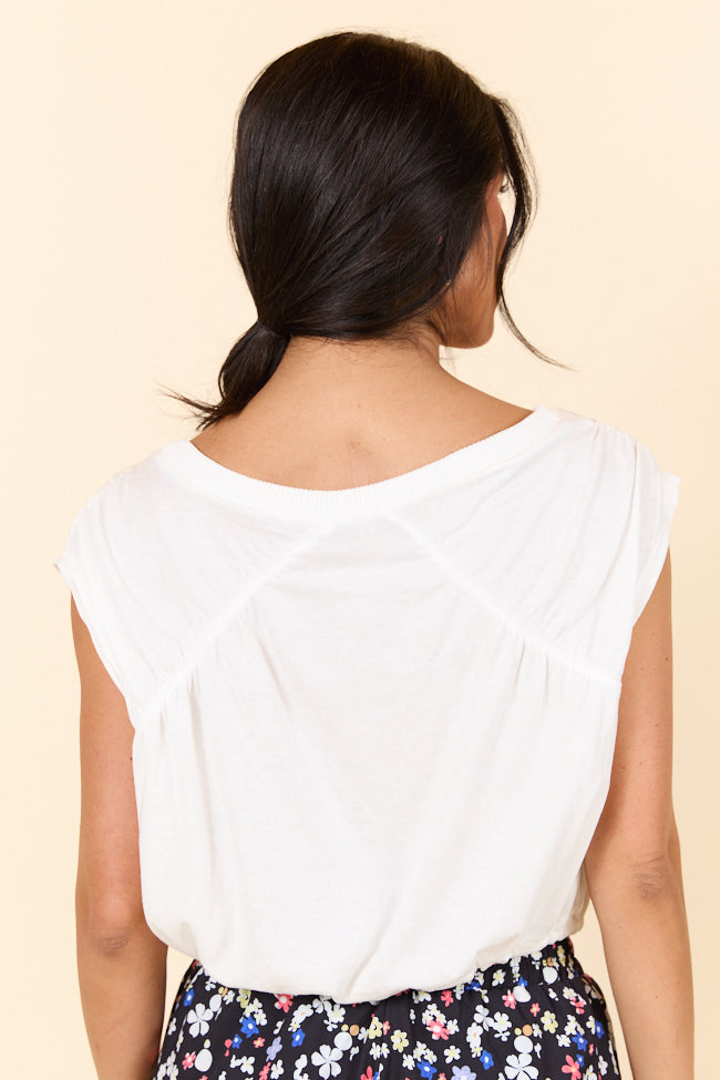 Back Me Up Cap Sleeve Drawstring Waist Knit Top FINAL SALE - Image 5