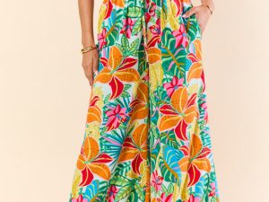 Beach Breeze Blue Mixed Print Wide Leg Pants FINAL SALE