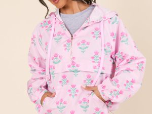 Delilah Pink Block Floral Pullover FINAL SALE