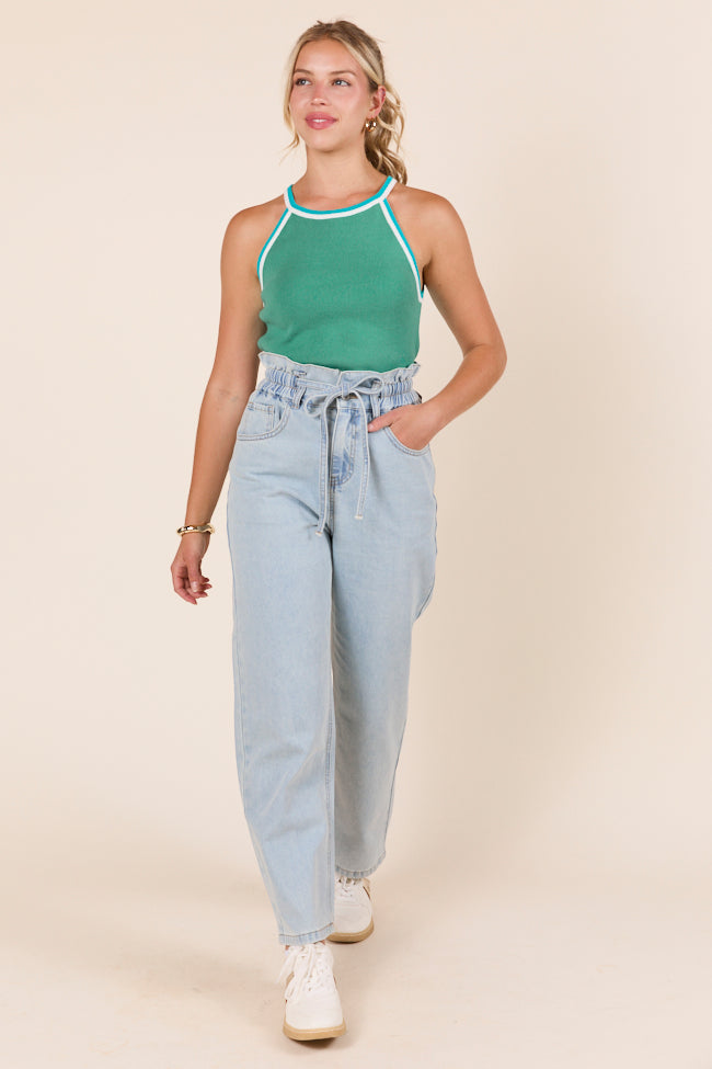 Gracie Light Wash Tie Waist Jeans - Image 4