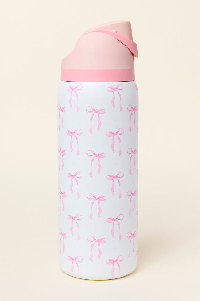 Pink Bow 32 Oz Water Bottle