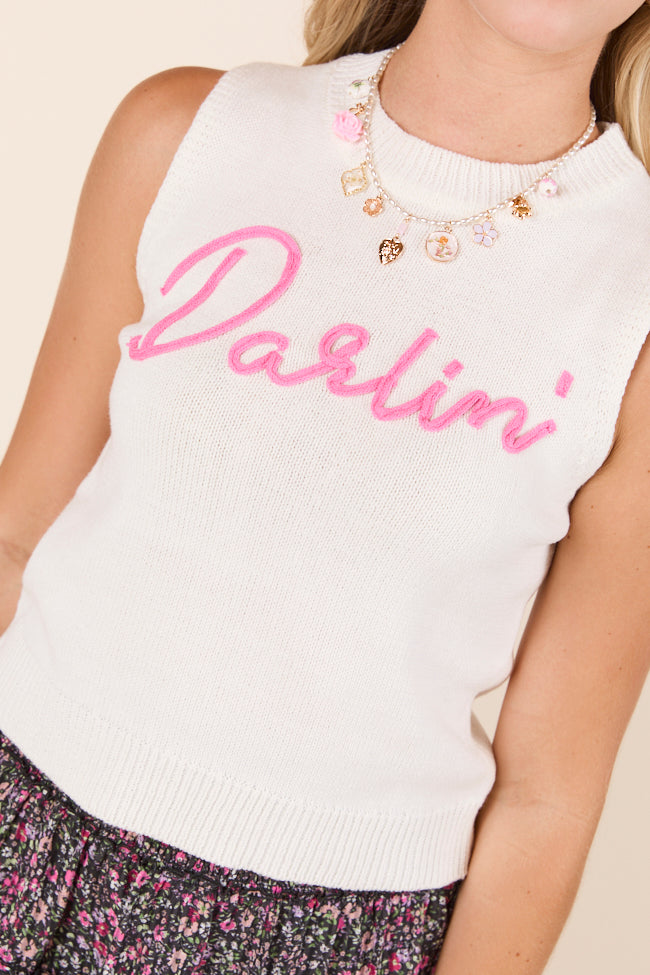 Mable Ivory Sleeveless Darlin Sweater Tank - Image 4