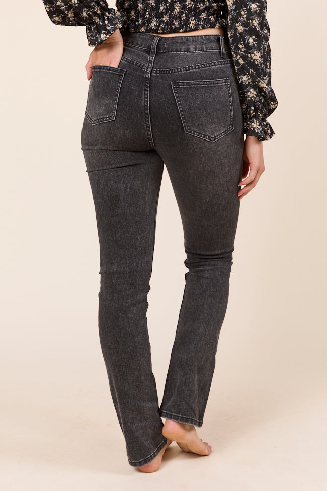 Annie High Rise Black Distressed Slim Straight Leg Jeans - Image 5
