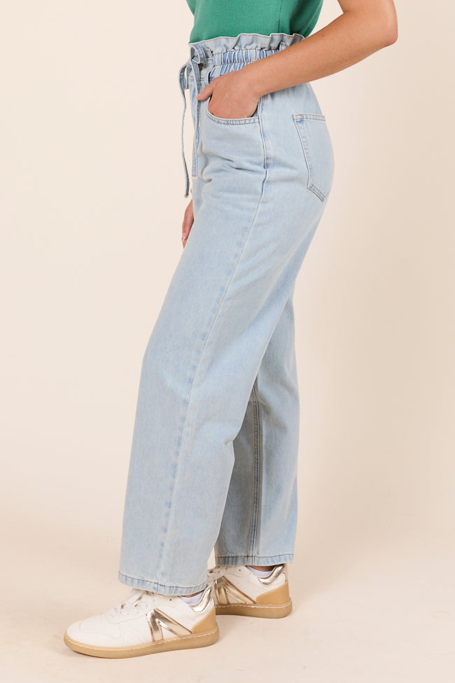 Gracie Light Wash Tie Waist Jeans - Image 6
