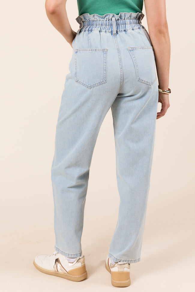 Gracie Light Wash Tie Waist Jeans - Image 7