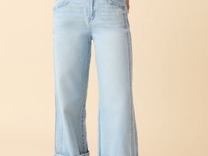 Cameron High Rise Cuffed Wide Leg Jeans
