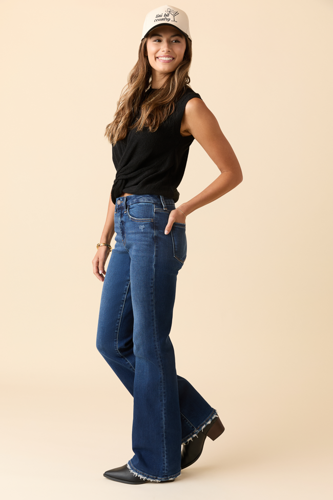 Delaney Dark Wash Relaxed Flare Jeans - Image 2