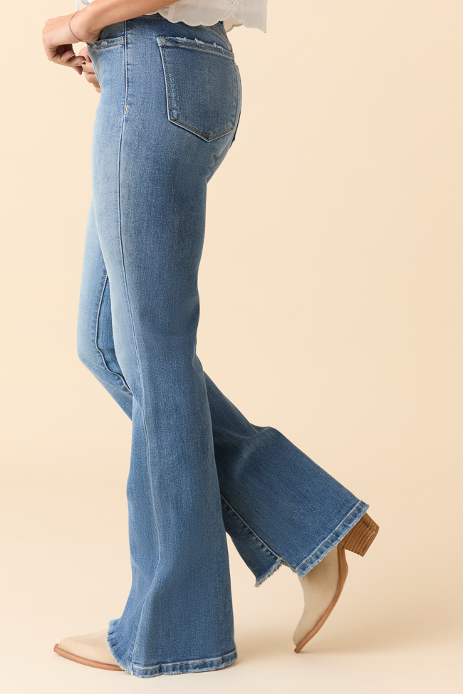 Sierra High Rise Slant Hem Flare Jeans - Image 3