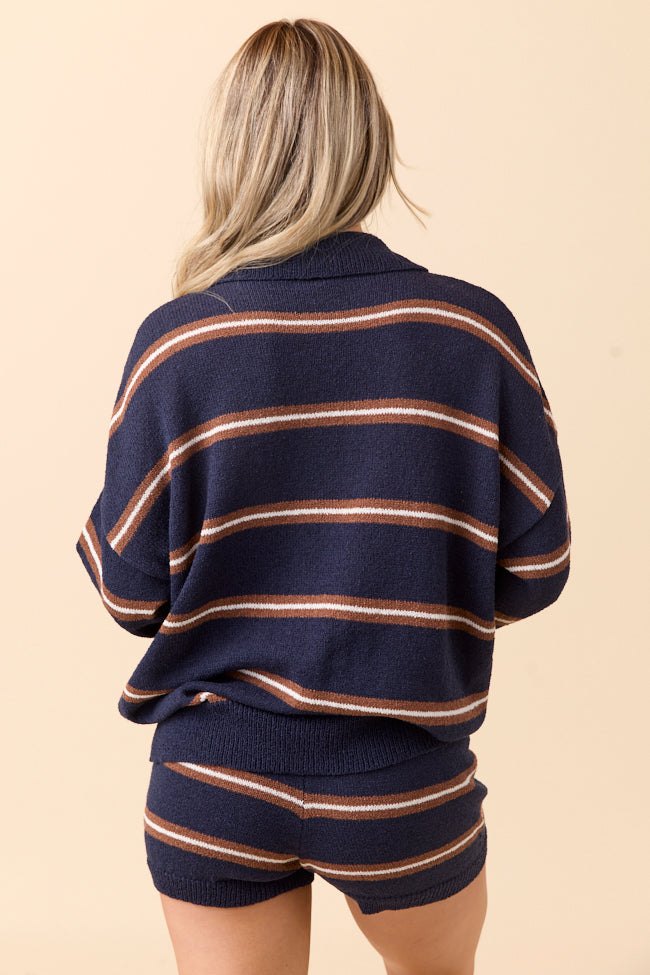 Jeannie Navy Blue Stripe Cardigan - Image 4