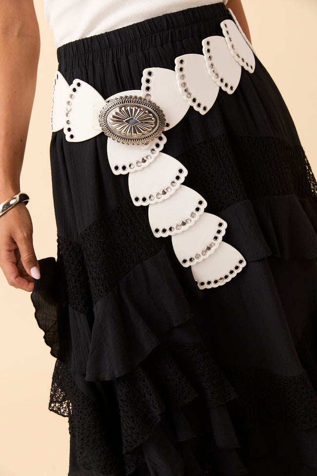 Francesca White Concho Hip Belt