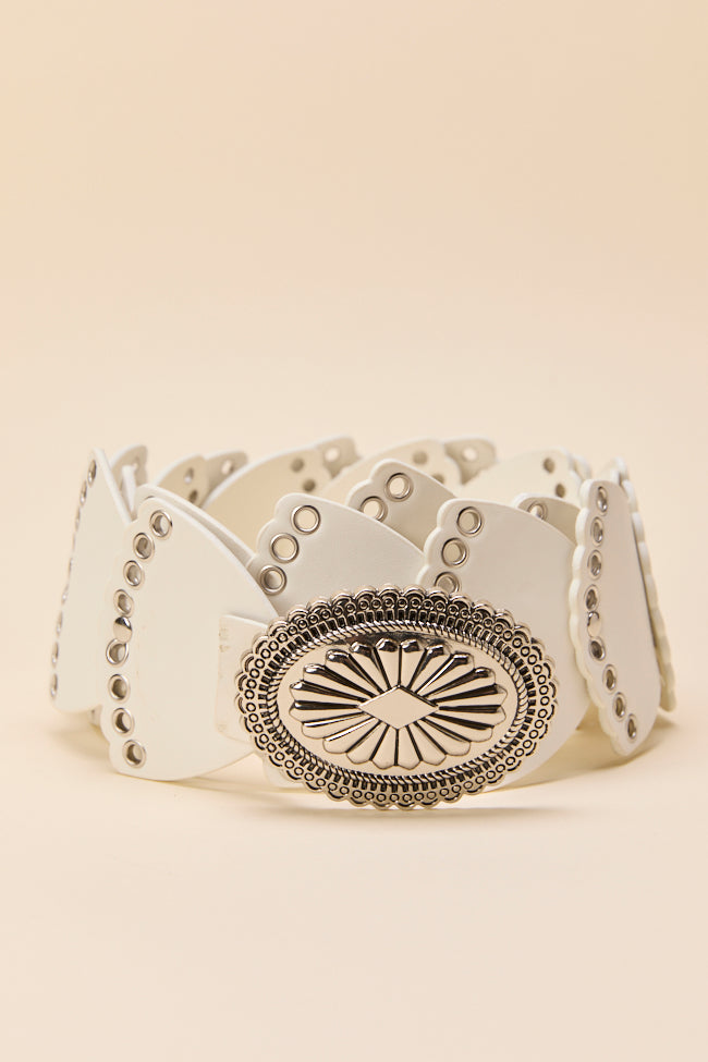 Francesca White Concho Hip Belt - Image 3