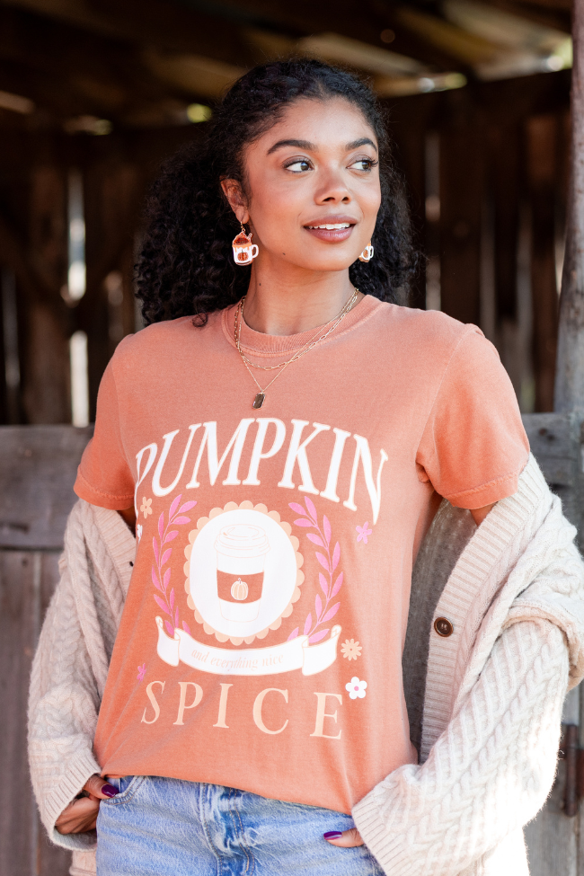 Pumpkin Spice And Everything Nice Rust Graphic Tee