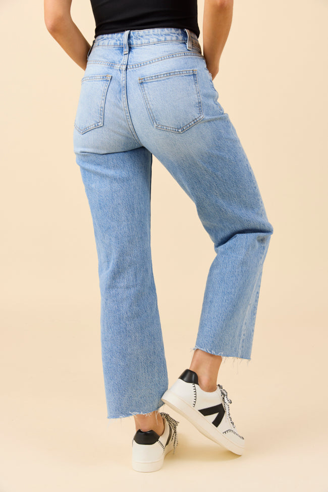 Eliana Medium Wash High Rise Straight Leg Jeans FINAL SALE - Image 4