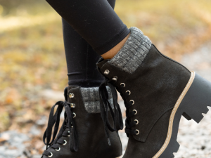 Edie Black Combat Boots