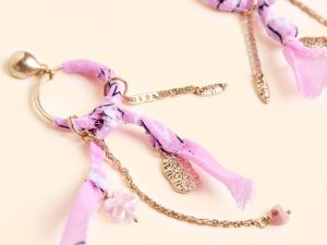 Emmi Pink Bandana Hoop Earrings