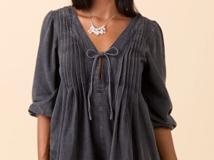 Eleanor Long Sleeve Charcoal Romper