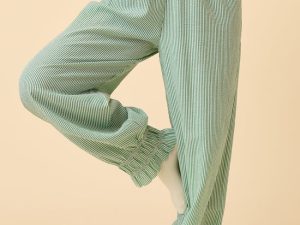 Veda Green Striped Pajama Pants