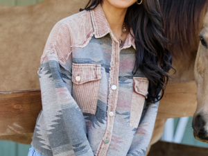 Quinley Brown Mixed Media Shacket