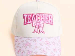 Teacher Pink Floral Trucker Hat