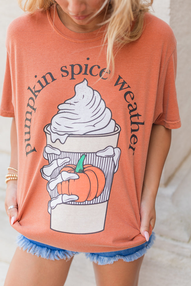 Pumpkin Spice Weather Rust Graphic Tee - Image 2