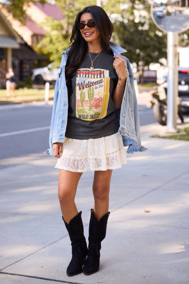 Western Matchbox Dark Grey Graphic Tee - Image 3