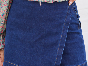 My Favorite Dark Wash Denim Skort