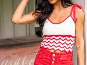 Ada Chevron Striped Knit Tank FINAL SALE