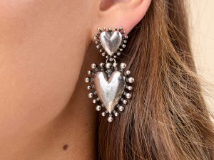 Rosalie Silver Heart Earrings