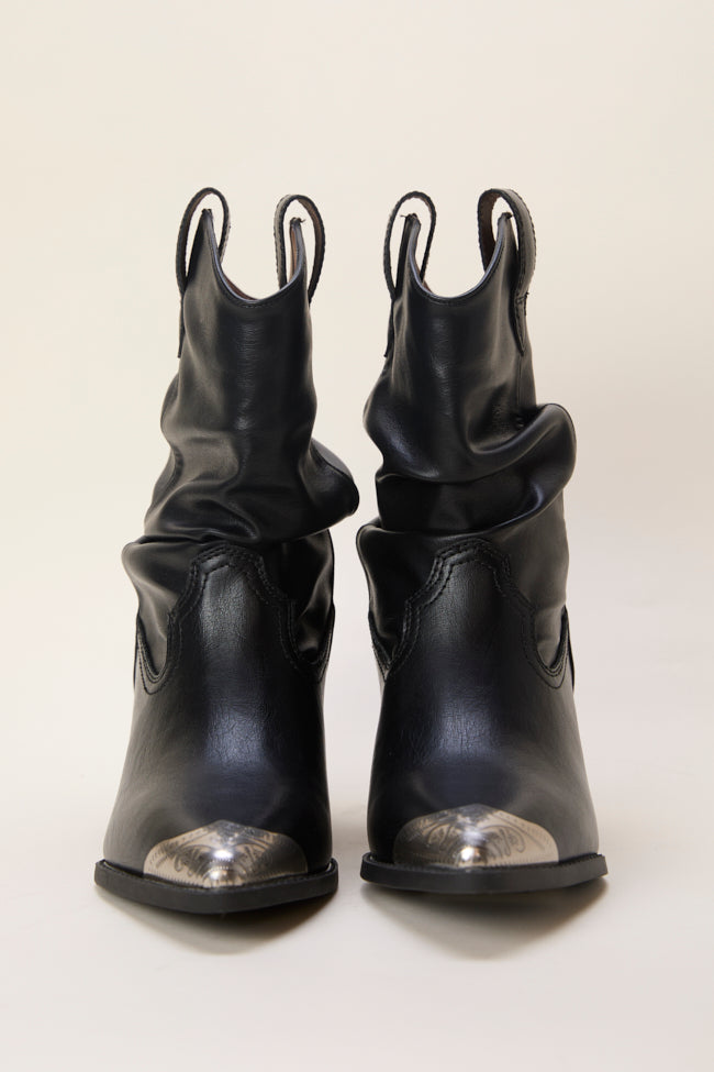 Heather Black Slouch Boots Emily Fauver X Pink Lily - Image 4