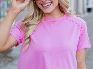 One Step Ahead Pink Cropped Tee FINAL SALE
