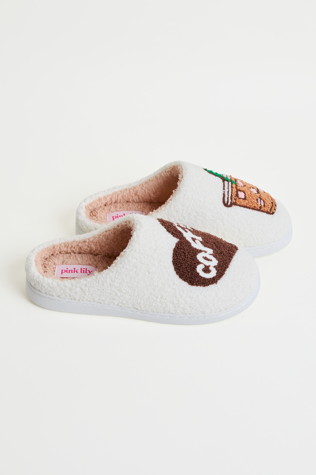 Cozi Coffee Sherpa Slippers - Image 5
