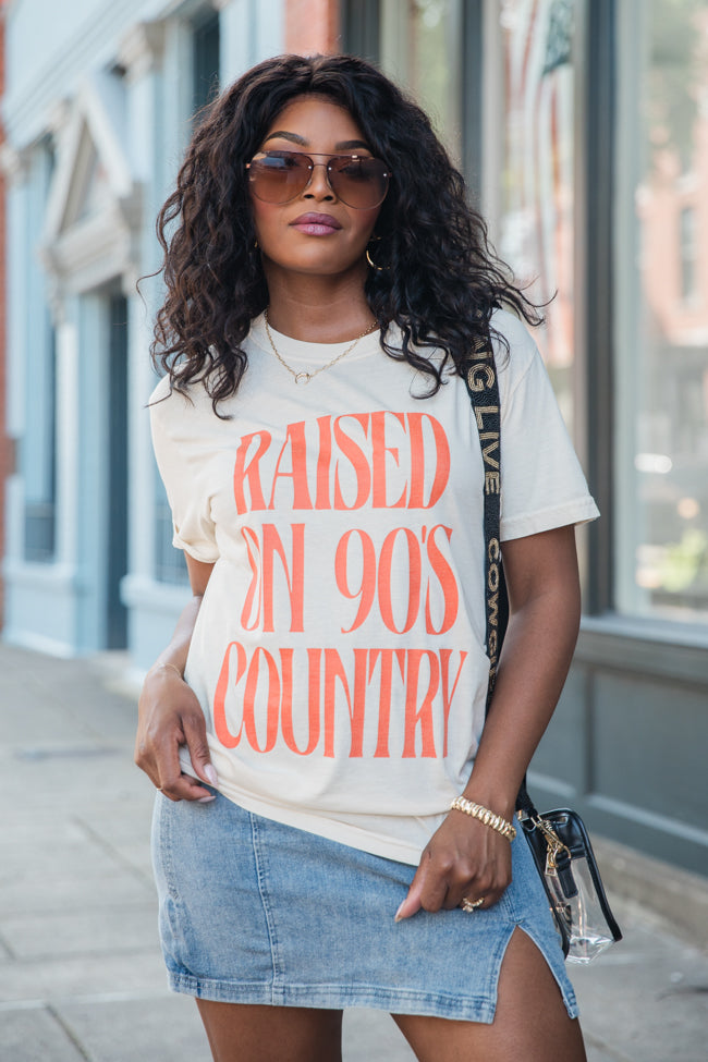 Raised On 90s Country Ivory Graphic Tee - Image 3