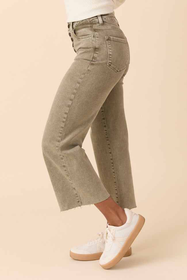 Malia Martini Green High Rise Wide Leg Jeans - Image 3