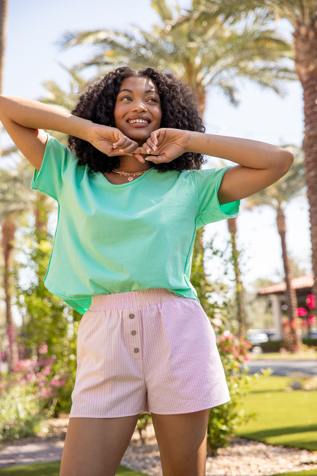 Brief Explanation Coral Multi Color Block Striped Boxer Shorts FINAL SALE - Image 2