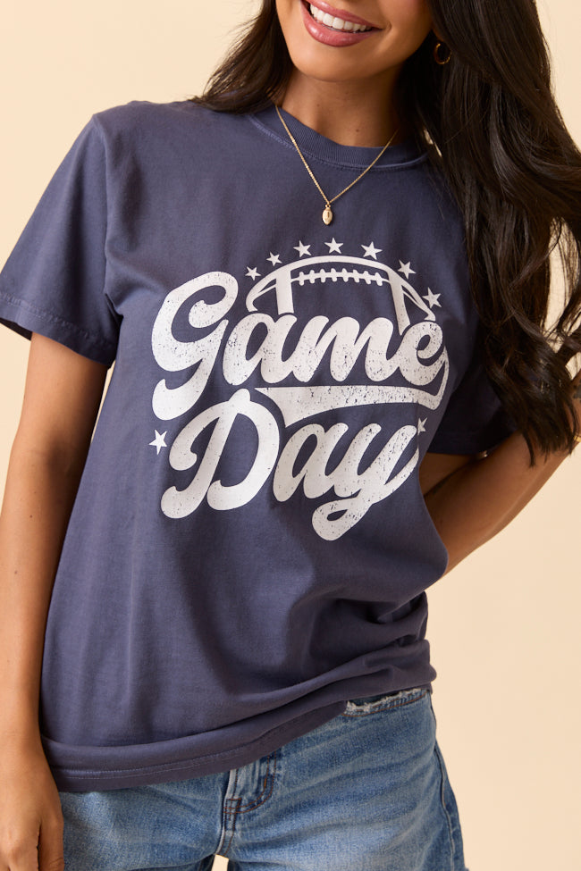 Game Day Script Navy Blue Graphic Tee - Image 3