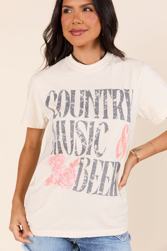 Country Music & Beer Ivory Graphic Tee - Image 2