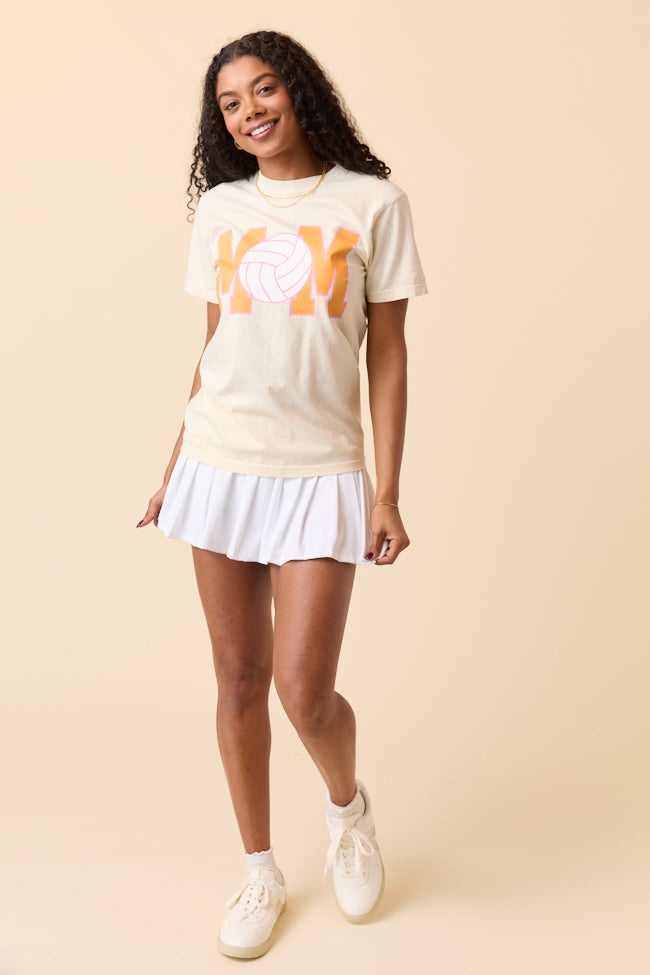 Mom Block Volleyball Ivory Graphic Tee - Image 3