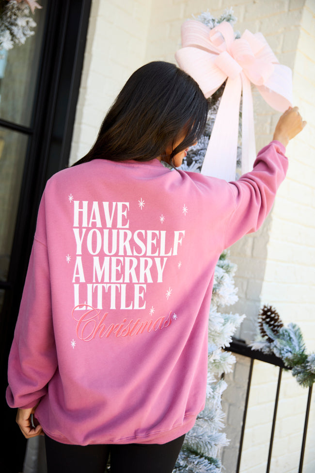 Have Yourself A Merry Little Christmas Rose Graphic Sweatshirt - Image 2