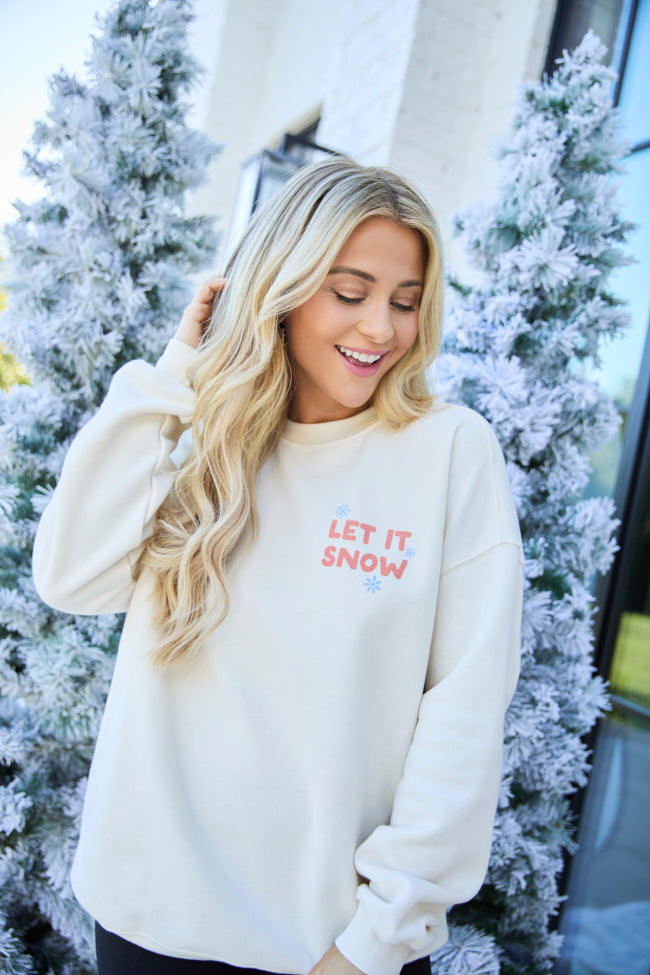 Let It Snow Ski Cream Graphic Sweatshirt - Image 2