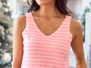 Devin Pink Striped Lounge Tank DOORBUSTER