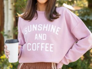 Sunshine and Coffee Mauve Graphic Sweatshirt