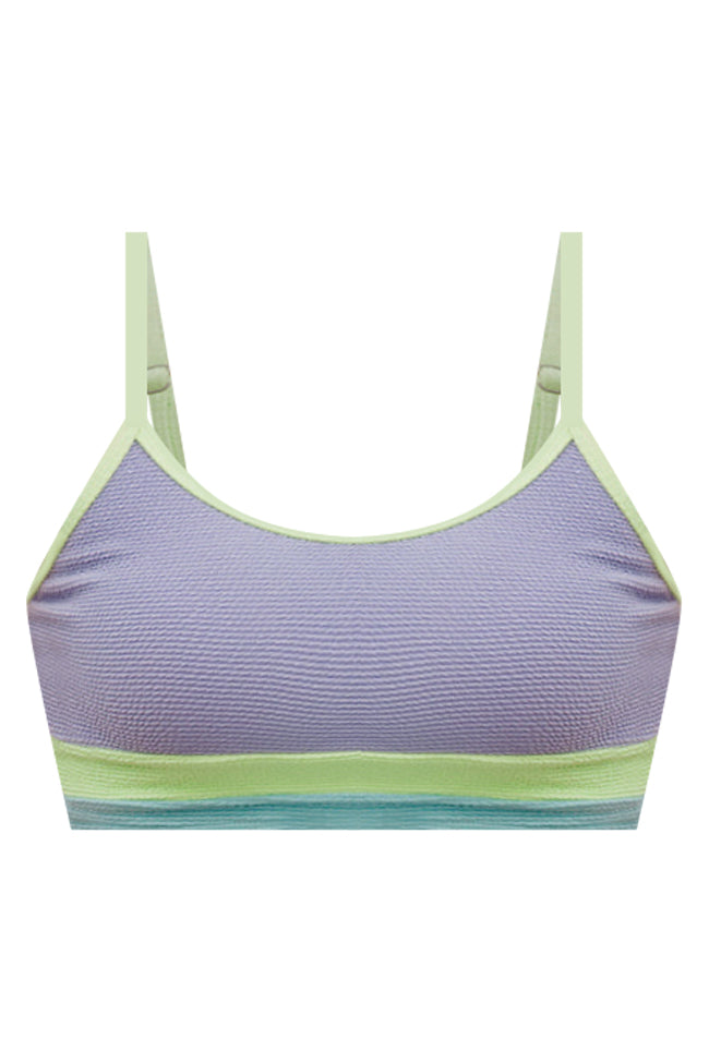 Do Not Disturb Lilac Color Block Bikini Top FINAL SALE - Image 5