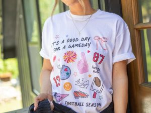 Gameday Icons White Graphic Tee Emily Fauver X Pink Lily